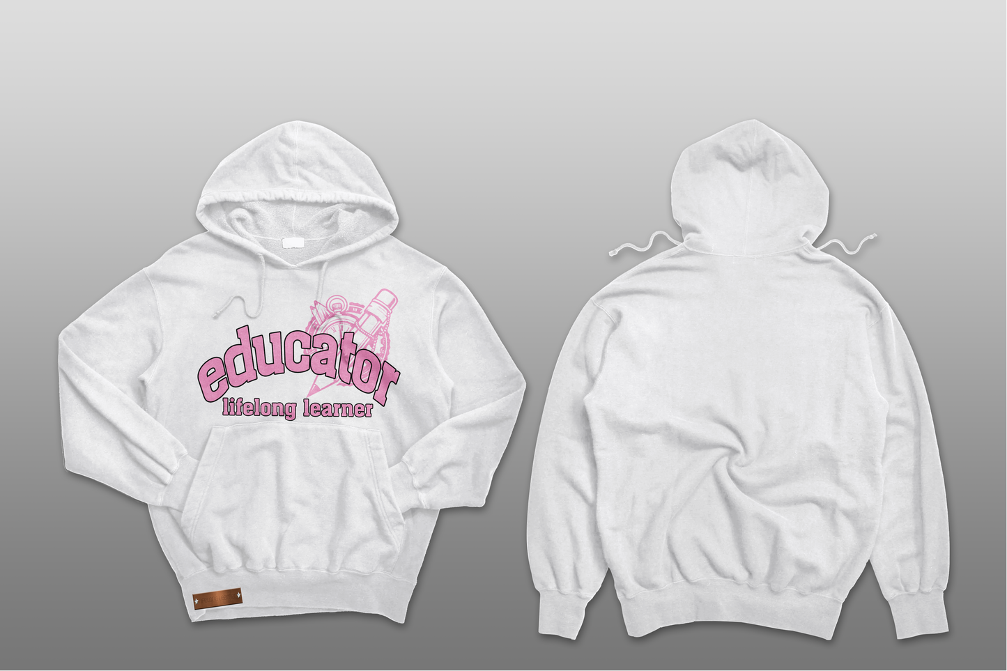 Educator White Hoodie Stamp